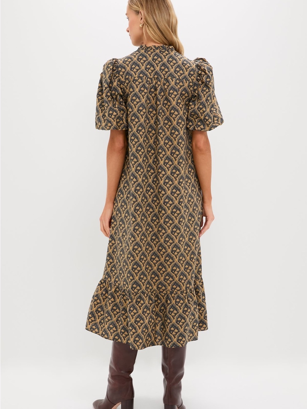 Hyacinth House White Mimi Midi Dress. Yellow Floral Print. Puff Sleeves. S. NWOT - Picture 13 of 13